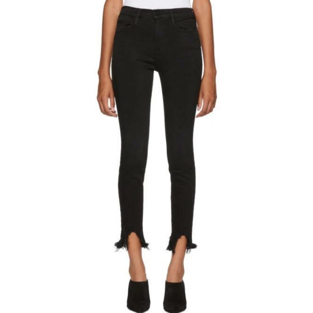 FRAME Le High Skinny in Blackfish Raw Hem